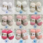 Len baby gấu, len nhung gấu, len nhung đũa mini, sợi nhung, 50g